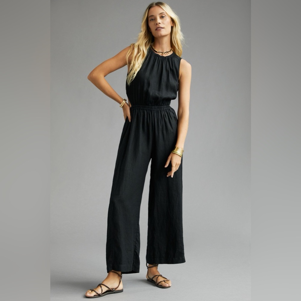 Velvet by Graham & Spencer Vivi Linen Jumpsuit, Size XL